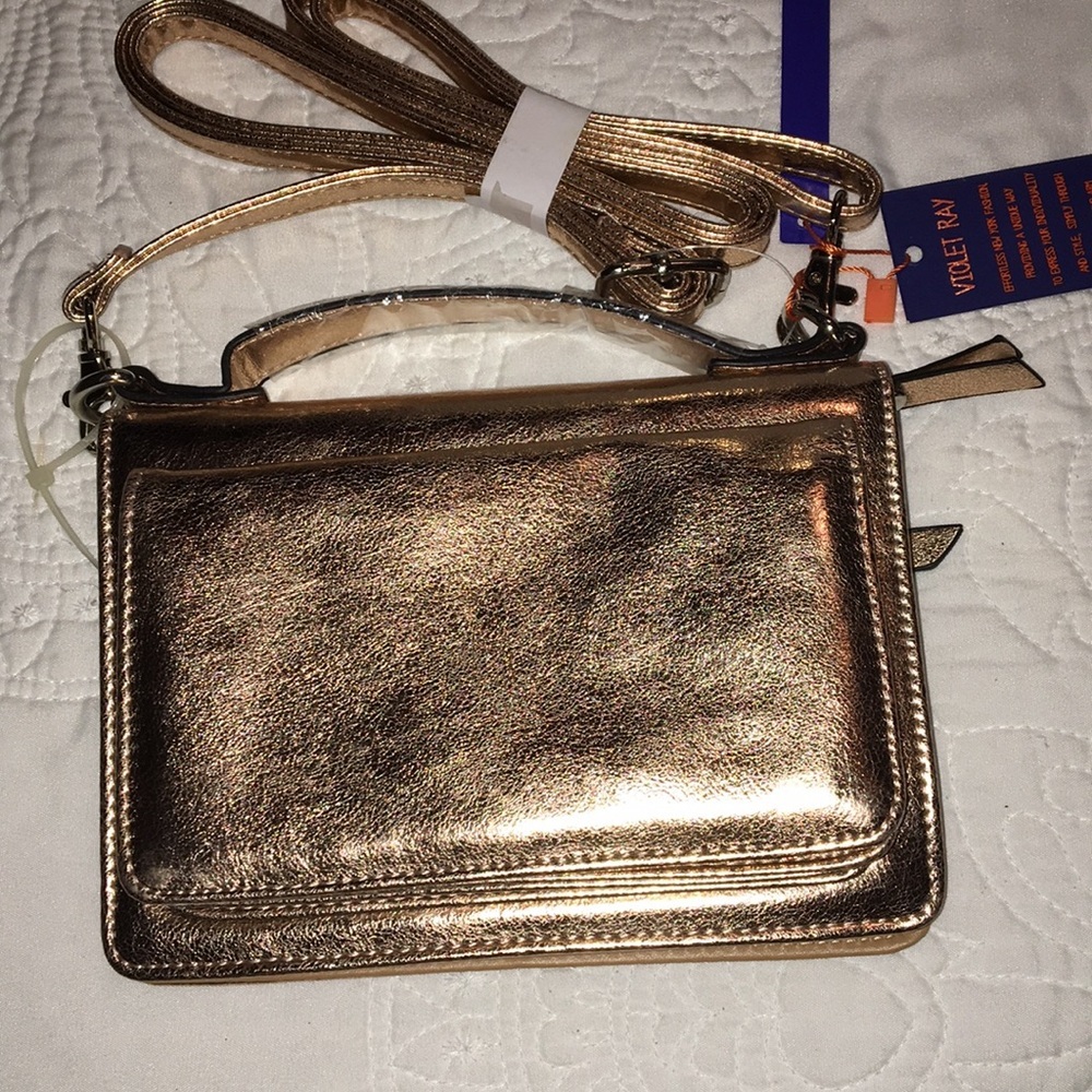 Cross body purse Bronze color
